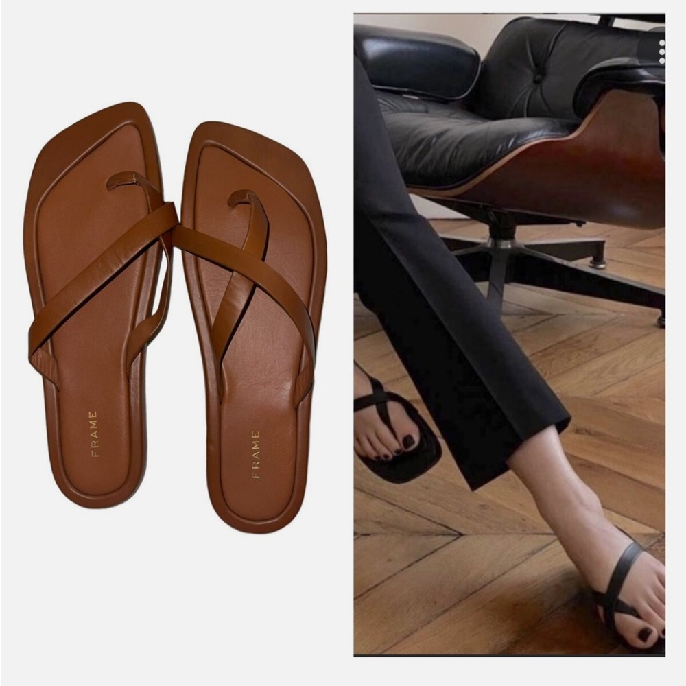 Frame Le Montauk Leather Cross Sandals